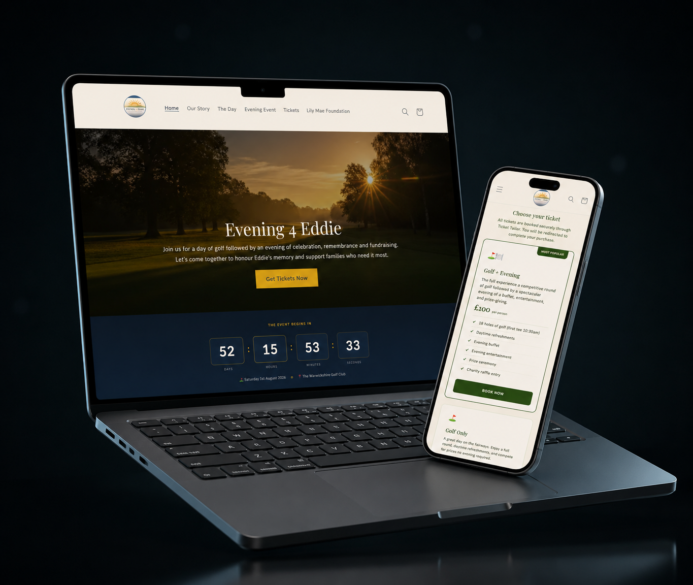 Evening 4 Eddie — Charity / Events Shopify store preview