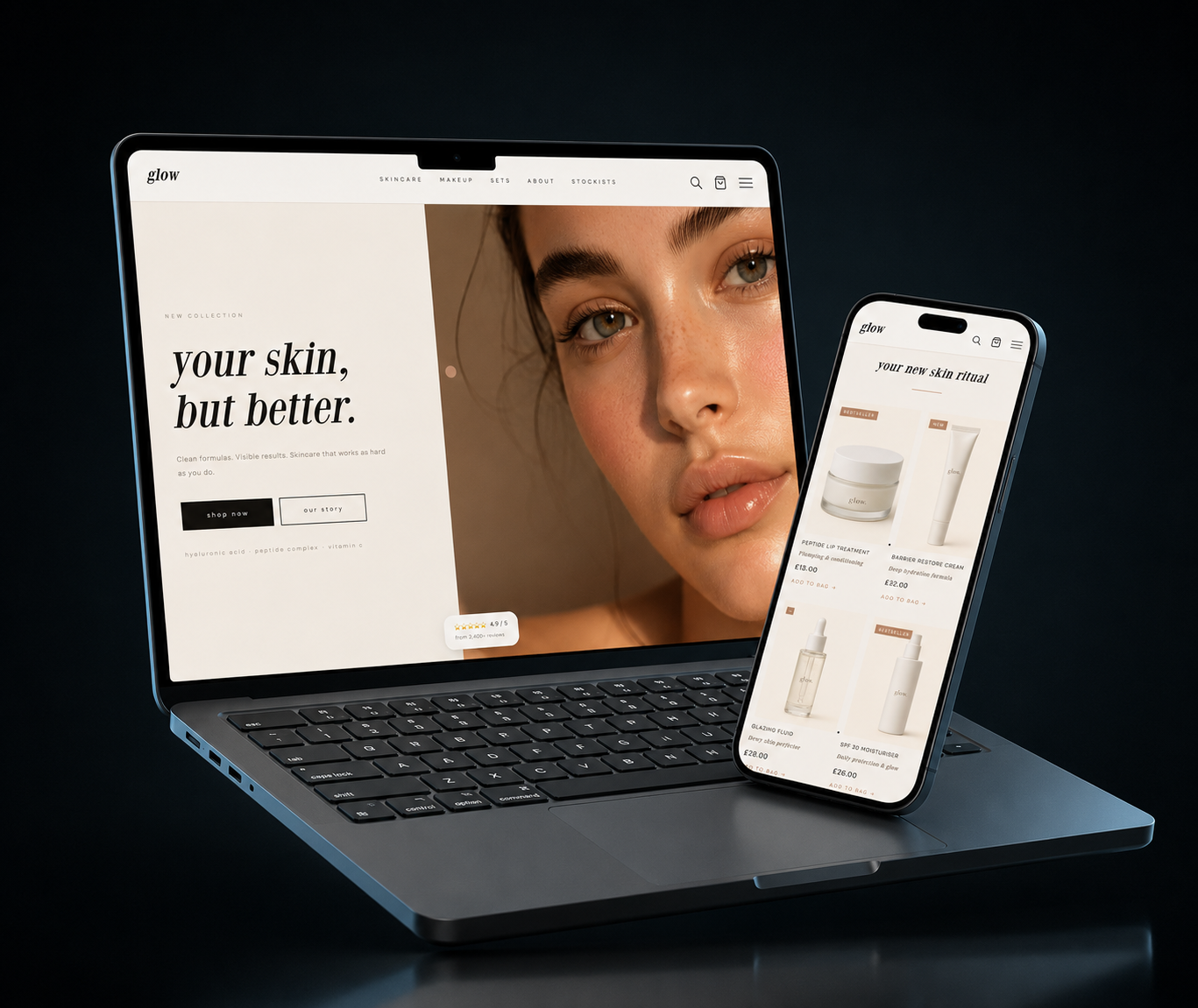 Glow — Beauty / Skincare Shopify store preview